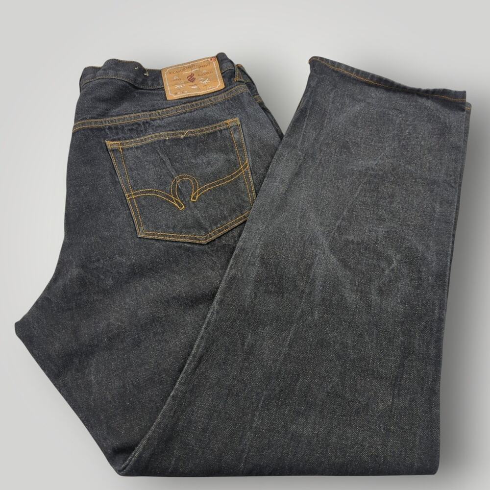 Rocawear Jeans Men’s 42x34 Black Button Fly 5-Pocket Logo Denim Streetwear